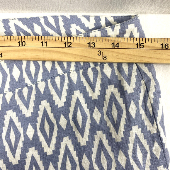 Willi Smith Pants Womens Sz 2 Linen Blend Flare Blue‎ White Slacks Boho Coastal - Picture 6 of 9